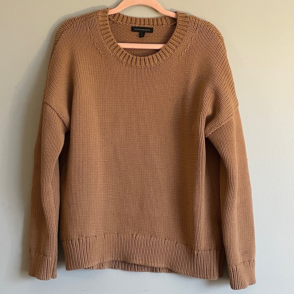 Tan Banana Republic Chunky Knit Sweater Large